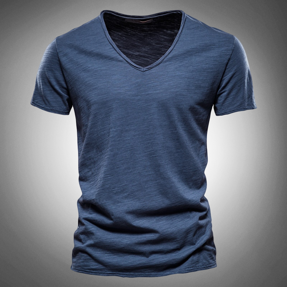 Kyle - Classic Cotton V-Neck T-Shirt for Men