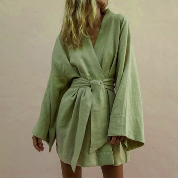 Gabriella - Elegant and Comfortable Green Kimono Dress for Women